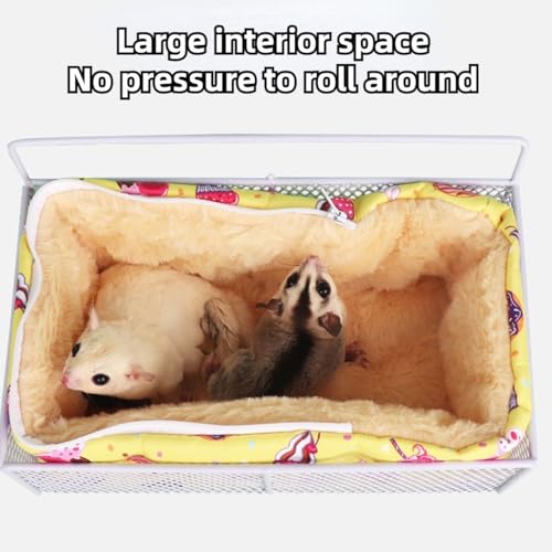 Rede de rato para gaiola, brinquedos de rato à prova de mastigação, cama quente, cesta de ferro para