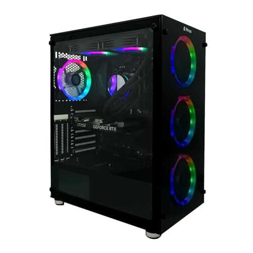 NitroPC - PC Gaming Extremo Nitro Plus v2 (AMD Ryzen 7 7800X3D 8/16 5.0GHz, RTX 4070 Super 12GB, RAM 32GB, M.2 2TB, Windows 11, iluminación RGB, WiFi) Ordenador de sobremesa, PC Gamer