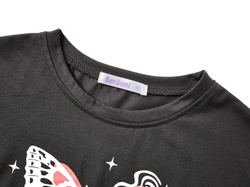 Image of Stylish Graffiti /Butterfly /Tropical Crop Top for Little & Big Girls - Cool Summer T-Shirt Clothes Size 6-18