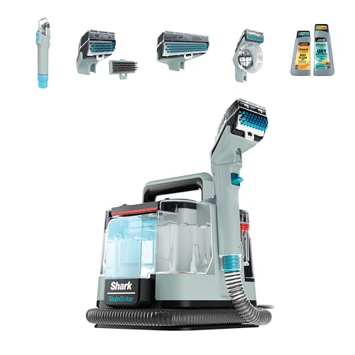 Shark StainStriker Stain & Spot Cleaner Portable Carpet & Upholstery Cleaner for Pet Stains Spills & Deep Cleaning with Pet Tough Stain & Crevice Tools 2x Full-Size Formulas Included PX200UKCP