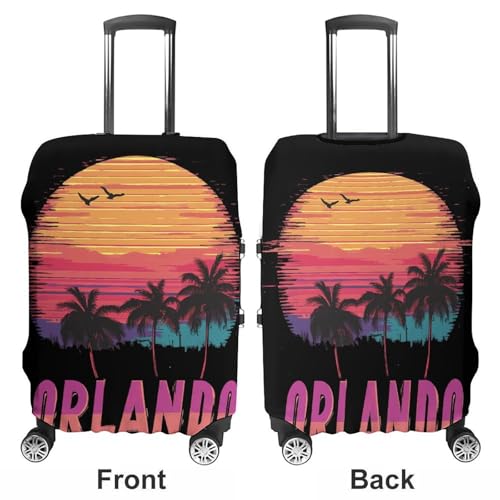 Orlando Sunset Palm And Trees Luggage Covers Washable Travel Suitcase Cover Elastic Baggage Protector3