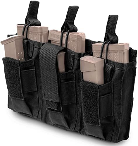 Molle Mag Pouch for Rifle & Pistol Ammo, Super Durable, Lightweight and Secure. Triple Stacker Magazine Pouch for High Speed Use