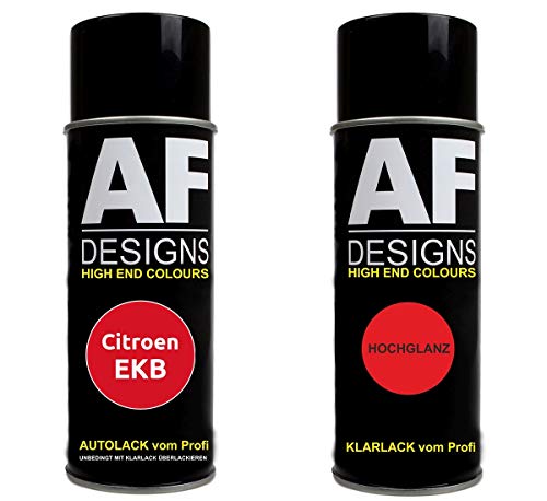 Alex Flittner Designs Autolack Spraydose Set für Citroen EKB Rouge Vallelunga Basislack Klarlack Sprühdose 400ml