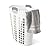 Gracious Living Laundry Basket, Easy Carry Flex Collapsible Hamper, 87.5 Liters, White - Large Plastic Clothes Storage Organizer for Home, Bathroom, and Bedroom
