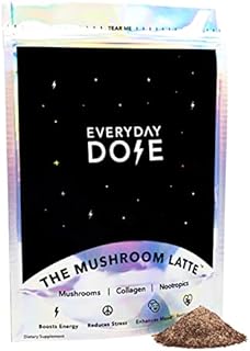 Everyday Dose The Mushroom Latte Organic Coffee Extract with Grass-Fed Collagen, Lion's Mane, Chaga, L-Theanine (Suntheanine Brand) for Better Focus, Energy, Digestion and Immunity | 30 Servings