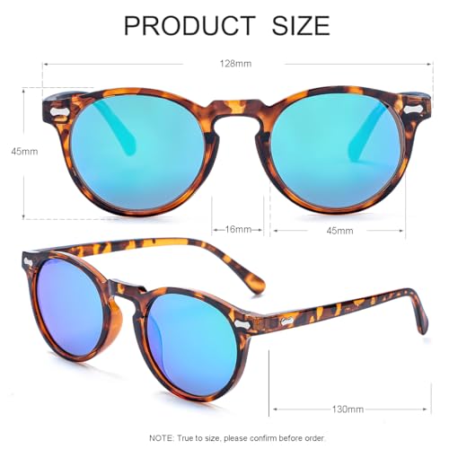 Image of JOVAKIT Vintage Kids Polarized Sunglasses for Girls Boys Age 2-9, Round Sun Glasses for Children UV400 Protection