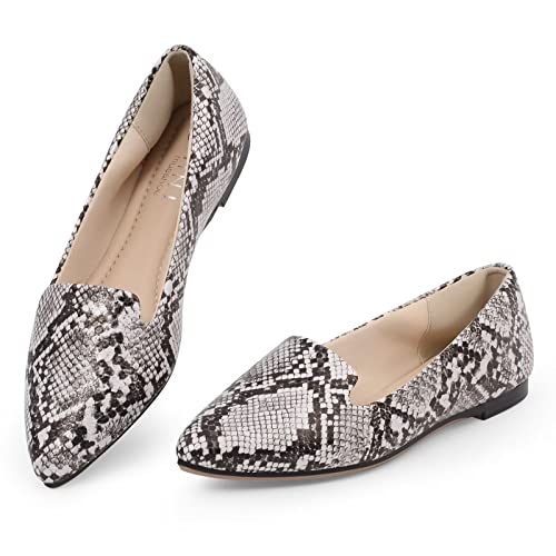 Image of MUSSHOE Black Flats for Women Pointed Toe-Comfortable Business Casual Work Shoes, Dressy Suede Slip On with Memory Foam for Office, Teacher & Standing All Day