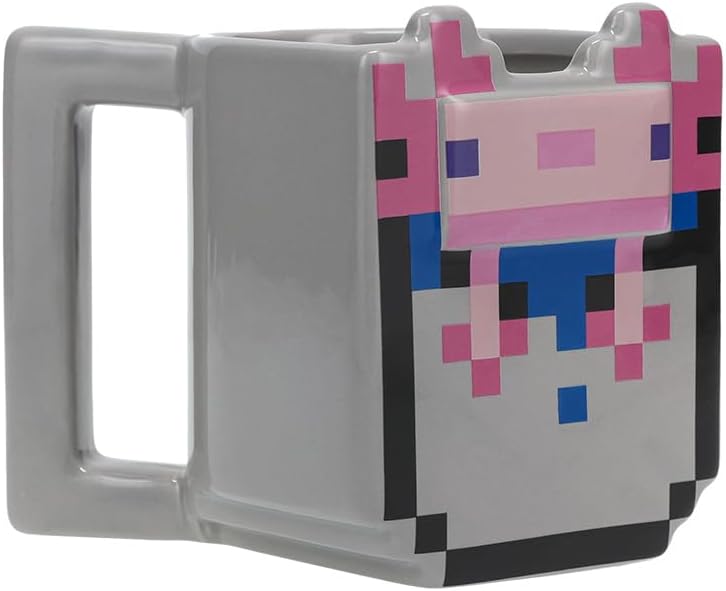 Miniatura 4 de Paladone Taza Bucket of Axolotl  Producto oficial de Minecraft, taza de café de cerámica, regalo para jugadores, taza coleccionable de 13.5 fl oz