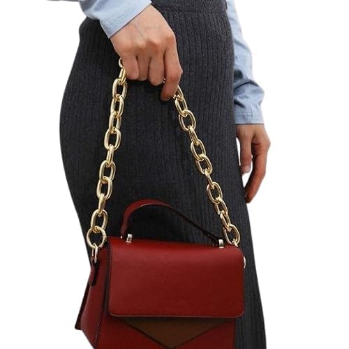 IMMIJWELL Gold Purse Replacement Chains with Buckles Paper Clip Chain for Handbag Bag Shouder Handle Strap Chain DIY Purse Decoration Accessories Heavy (60 CM,COLOR-GOLD)-image-32