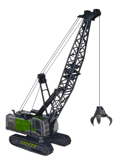 Friction Powered Tower Crane Construction Truck Die Cast Model Long Crane Toy for Kids Boys Telescopic Arm Excavator Crawler Car Pull Back Vehicle (Multicolor)