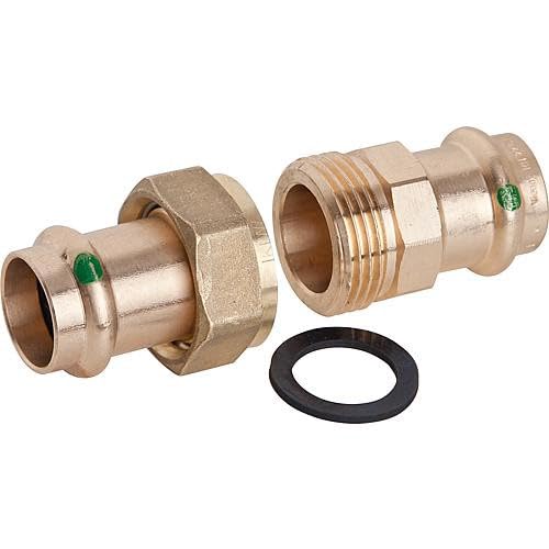 Viega Verschraubung mit SC Sanpress 2260 flachdichtend in 28 mm Rotguss, 124311