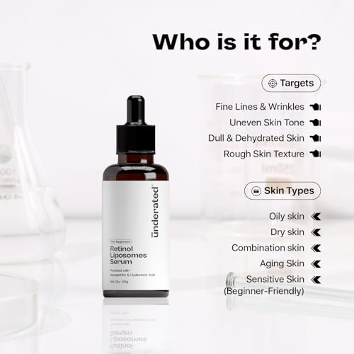 Image of Underated Retinol Liposomes Face Serum for Beginners Powered with Aquaporins & Hyaluronic Acid | Anti-Aging, Hydrating & Brightening | 30g