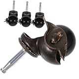 LIFKOME 4 Sätze Möbelrollen mit Bremse Schwere Möbelrollen mit Gewindebolzen X für Bürostuhl Schreibtischstuhl Ersatz Geräuschlose Kratzfeste Möbelgleiter