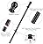 Flag Pole for House with American Flag-Black Flagpoles Residential Kit with 6FT Tangle Free Metal Flag Poles,3x5 Embroidered US Flag and Holder Bracket,Stainless Steel for Outside Porch,Outdoor,Boat