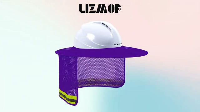 LIZMOF Hard Hat Sun Shade, High Visibility Sun Visor Neck Shade with Reflective Strip, Full Brim, Man & Woman, Camo, 2 Pack