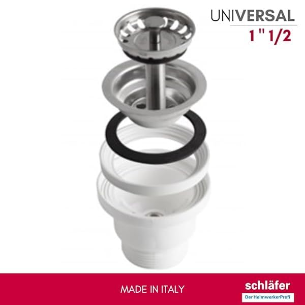 Schläfer 4397192 Passoire De Rechange Pour Évier 1 1/4" - Grille Ronde Inox Avec Vis M6 X 70 Mm