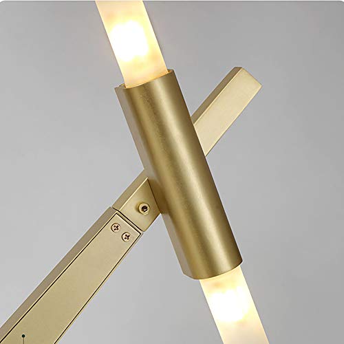 Lustre moderne G9 à 10 têtes au style industriel à chevrons doré - 5
