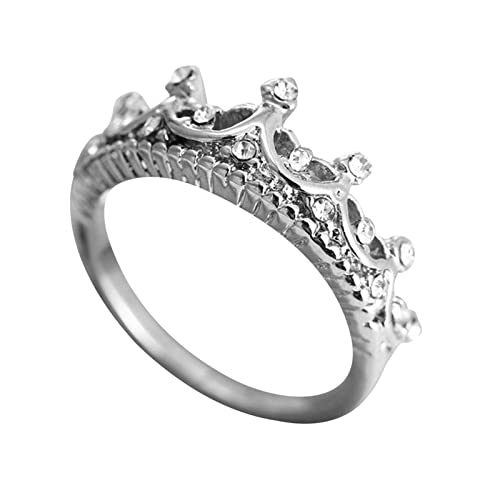 Tragbarer Selbstnotfallring faltbarer Fensterring Einfache Persönlichkeitscharakterringe Silberring für Frauen Mädchen Ringe Antik (Silver, 10)