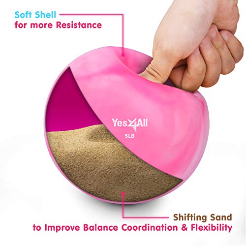 Image of Yes4All Weighted Toning Balls for Exercise, Soft Medicine Balls for Exercise, Pilates, Yoga, Balance, Flexibility, 2-10lbs