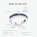 RANDES 925 Sterling Silver Blue Sapphire Eternity Band Rings for Women Channel Set Princess Cut Engagement Wedding Ring Size 10