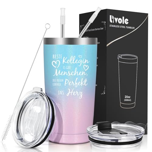 Livole Abschied Kollegin Geschenk, Abschiedsgeschenk Kollegin, Geschenke für Kollegen Frau - Beste Kollegin es gibt Menschen… – Ansicht 1