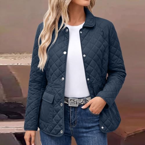 YRAETENM Quilted Jackets for Women Lightweight Button Down Puffer Jackets — view 2
