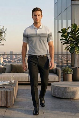Image of GODFREY Half Cotton Polo T Shirt for Man with Pocket - Regular Fit Mens Collar Tshirt