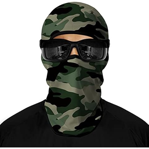 ShopINess Unisex Adult Balaclava for Moto Sport Party Festival Camouflage (Green) Cover