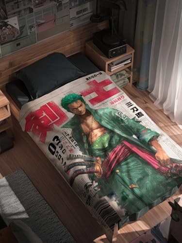 Image of ComicSense.xyz Santoryu Warrior Printed Anime Tapestry, Anime Theme Curtain Backdrop for Wall Hanging Home Decor Living Room Bedroom- 83 X 53 Inches