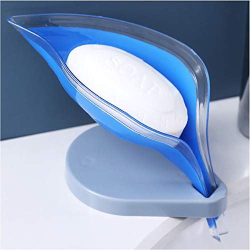 Porte-savon VOVCIG avec plateau de vidange non perforé, porte-savon décoratif en plastique avec ventouse pour douche, salle de bain, cuisine