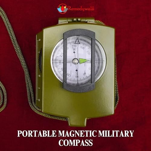 Image of REMEDYWALA Waterproof High Accuracy Military Compass for Directions Vastu Professional (3.25 x 2.5 x 1.2 inch)
