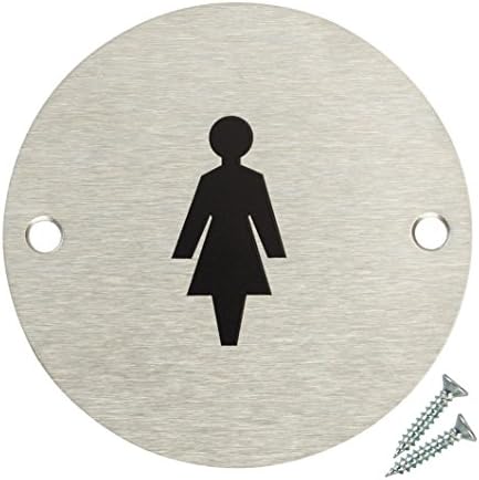 Fire Door Guru® Staff Only Door Sign - 76mm Disc - Stainless Steel Safety Sign - Fixings Included