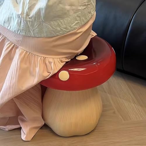 INECAR キノコのスツール 玄関の靴の装飾 クリエイティブ 樹脂 軽量 かわいい ファッショナブル 絶妙 防水 滑り止め 踏み台 (標準,イエロー) [4]