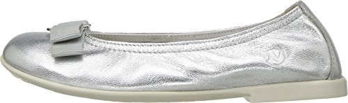 Naturino Girls 2366 Fashion Leather Dress Ballerina Flat Shoes,Argento,34 Silver2