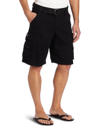 Lee Men s Big & Tall Big-Tall Dungarees Belted Wyoming Cargo Short, Black, 50