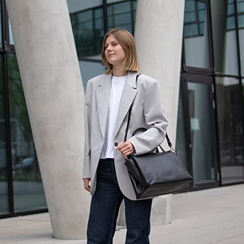 Sac à main cuir véritable Atlanta SID & VAIN noir élégant