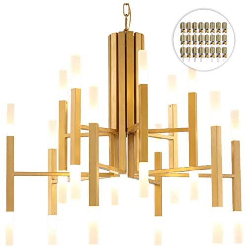 BOKT Post Modern Chandelier 24-Light Acrylic Lampshade with G4 LED Bulbs Sputnik Chandeliers Pendant Ceiling Light Fixture for Living Room Hotel Bedroom (Gold)
