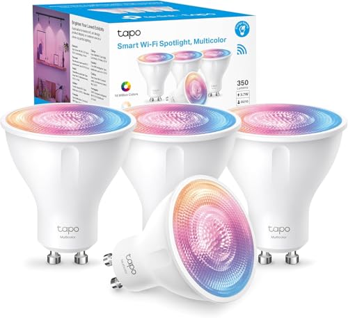 Tapo L630 Bombilla Inteligente GU10 LED, 3.7 W, Ahorro de Energía, Regulable 350 lm, Compatible con Alexa/Google Home, Multicolor RGB 2200k-6500k