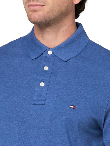 Image of Tommy Hilfiger Men's Short Sleeve Polo Shirts in Slim Fit with Stretch and Organic Pique Cotton
