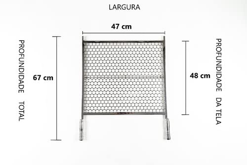 Grelha Moeda Inox Com Reforço No Meio 47x50 Churrasco Top