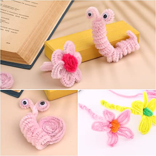 Image of 100 Pieces Pipe Cleaners Bulk Chenille Stem Light Pink Pipe Cleaners | Fuzzy Sticks Pipe Cleaners for Crafts Festival Home Decorations