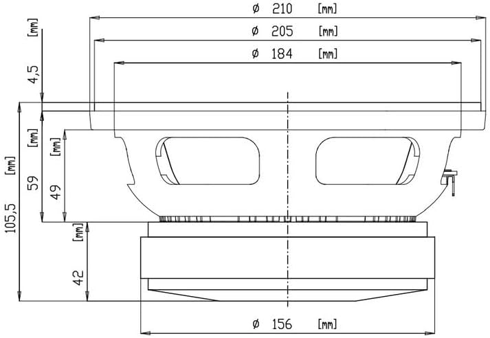 18 SOUND 8M400FC 8-inch Midrange Loudspeaker Driver Line Arrays Stage Monitor PA System Live Sound Audio Speaker Curvilinear Cone 8 Ohms 250W AES 320 Watt Program Power