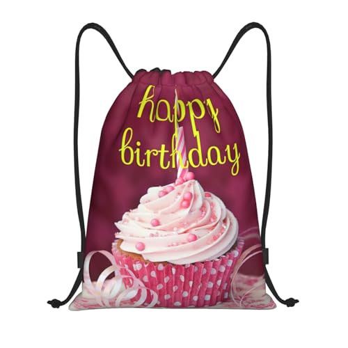 GaxfjRu Bolsa trasera con cordón para tarta de cumpleaños, impermeable y versátil, bolsa de cincha para hombres y mujeres, Negro -, S