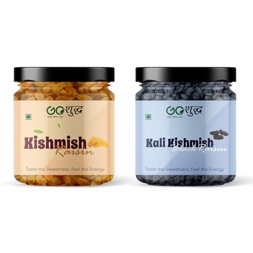 Image of Goshudh Raisin 250g + Black Raisin 250g Combo Pack | Natural Sweetness & High Iron, Improves Digestion & Stamina (500gm Combo Pack)