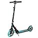 BELEEV Roller Erwachsene, Tretroller Kick Scooter mit 2 Rädern, Cityroller mit Federung, Schnellverschluss Klappbar System, 4 Höhenverstellbare, 200mm Große Räder Roller Kinder 8 Jahre(Aqua)