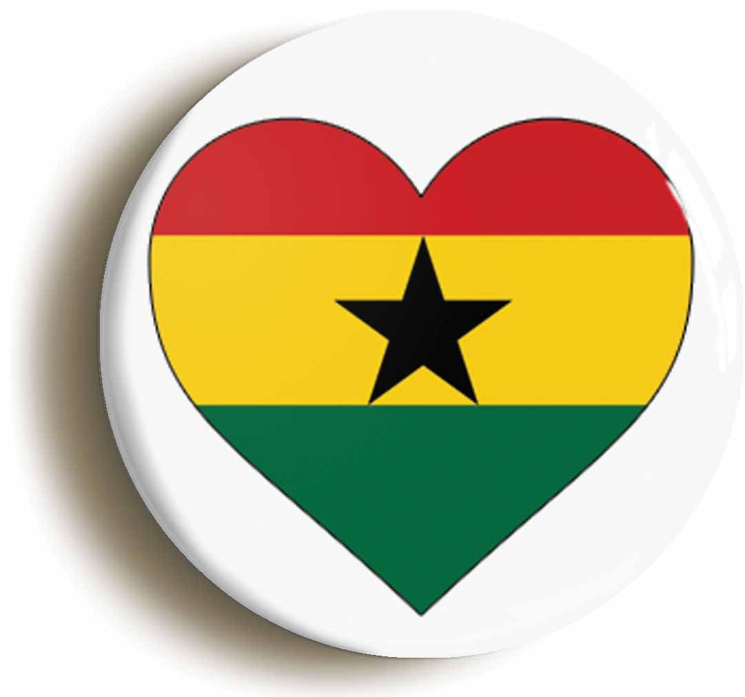 Ozorath Ghana Heart Flag Fridge Magnet