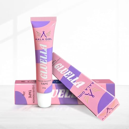 Image of Gluella Body Glue for Clothes & Skin for Women (20g) | Dermatologically Tested, Sweatproof, Skin-Friendly, Paraben-Free, Toxin-Free | Invisible Liquid Fashion Tape For Dresses, Necklines & Jewellery