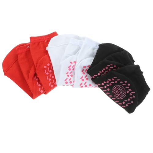 HOODANCOS 3 Pares de Calcetines Color Aleatorio Autocalentables Unisex de Algodón Diseño de Media Caña, Cálidos y Cómodos Varios Estilos para Actividades Varios Estilos