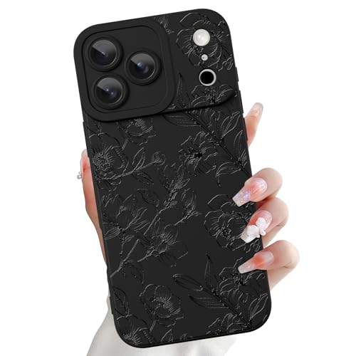 Coque iPhone 17 Pro Max silicone motif gardénias noirs OOK