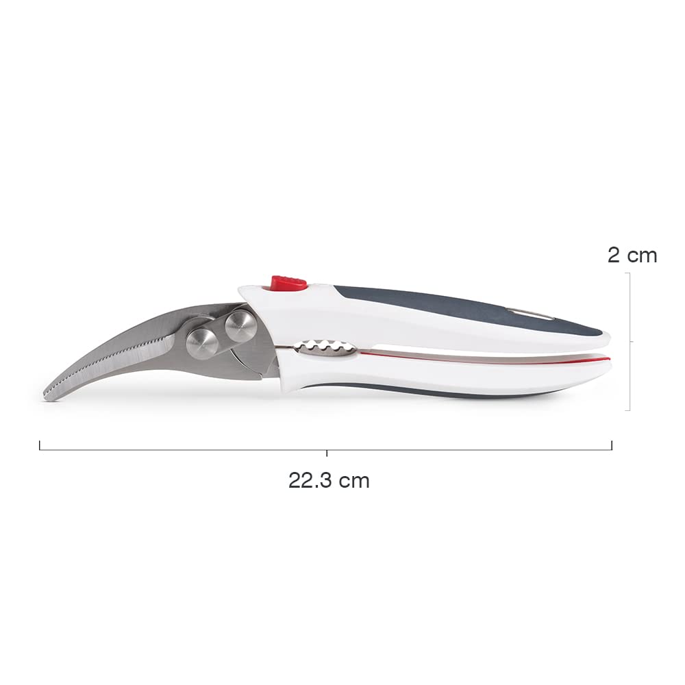 Zyliss E910039 Forbici per Crostacei, Plastica, Acciaio Inossidabile, Bianco, Grigio, Strumento per Frutti di Mare, Aragoste, Granchi e Scampi, Lavabile in Lavastoviglie
